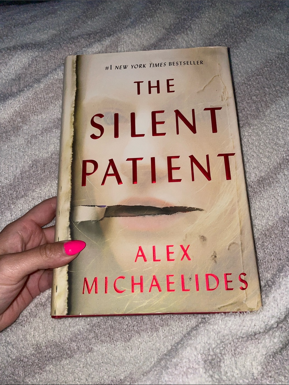 The Silent Patient by Alex Michaelides - Cream & Red Hardcover